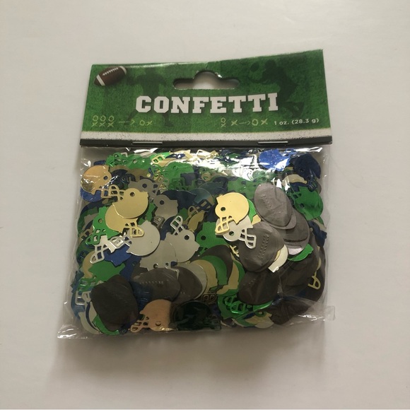 Football Helmet Gold Silver Blue Green White Confetti NWT - Picture 2 of 4